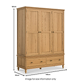 Alderley Oak Triple Wardrobe With 2 Drawers from Roseland Furniture