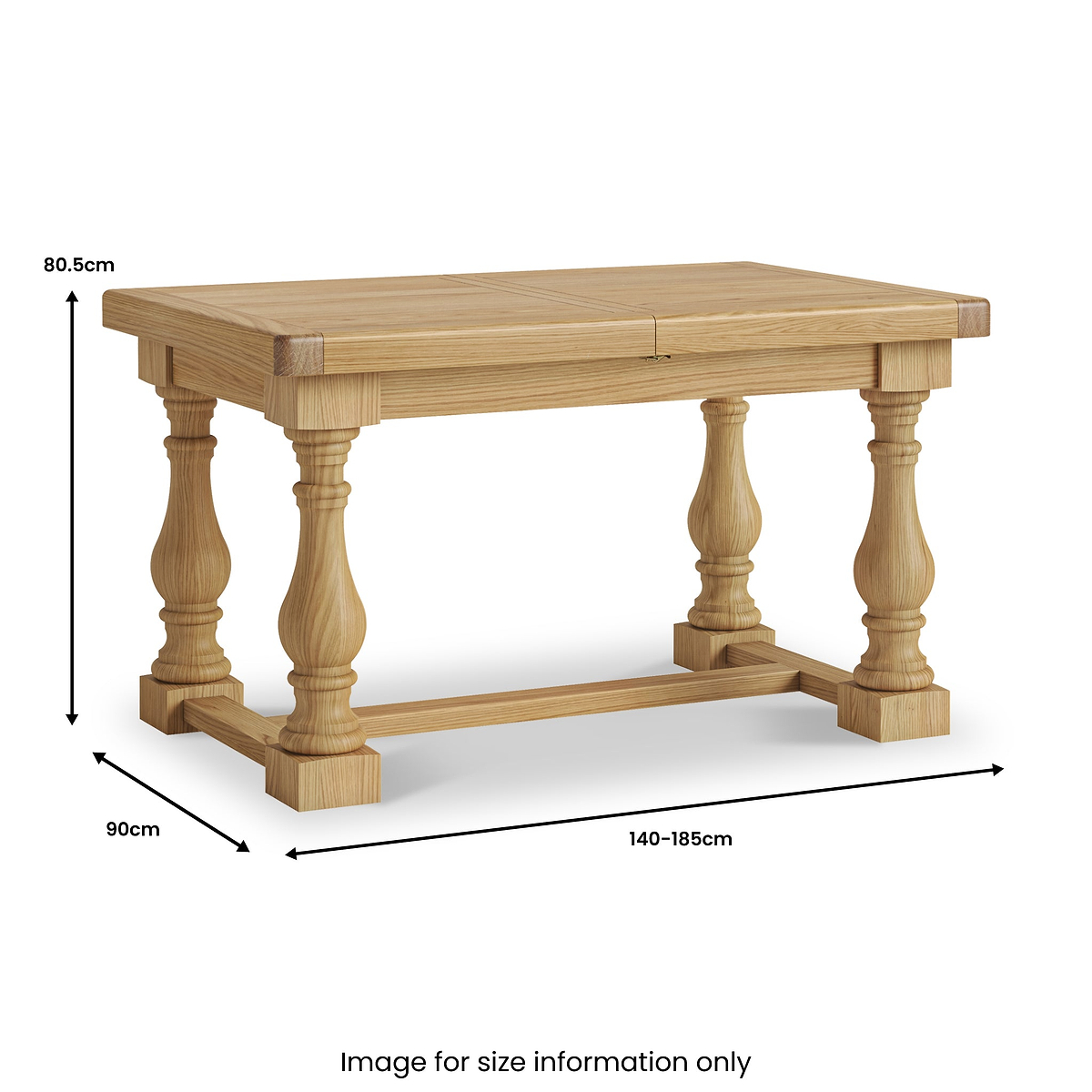 Portland Oak 140-185cm Extending Trestle Dining Table from Roseland Furniture