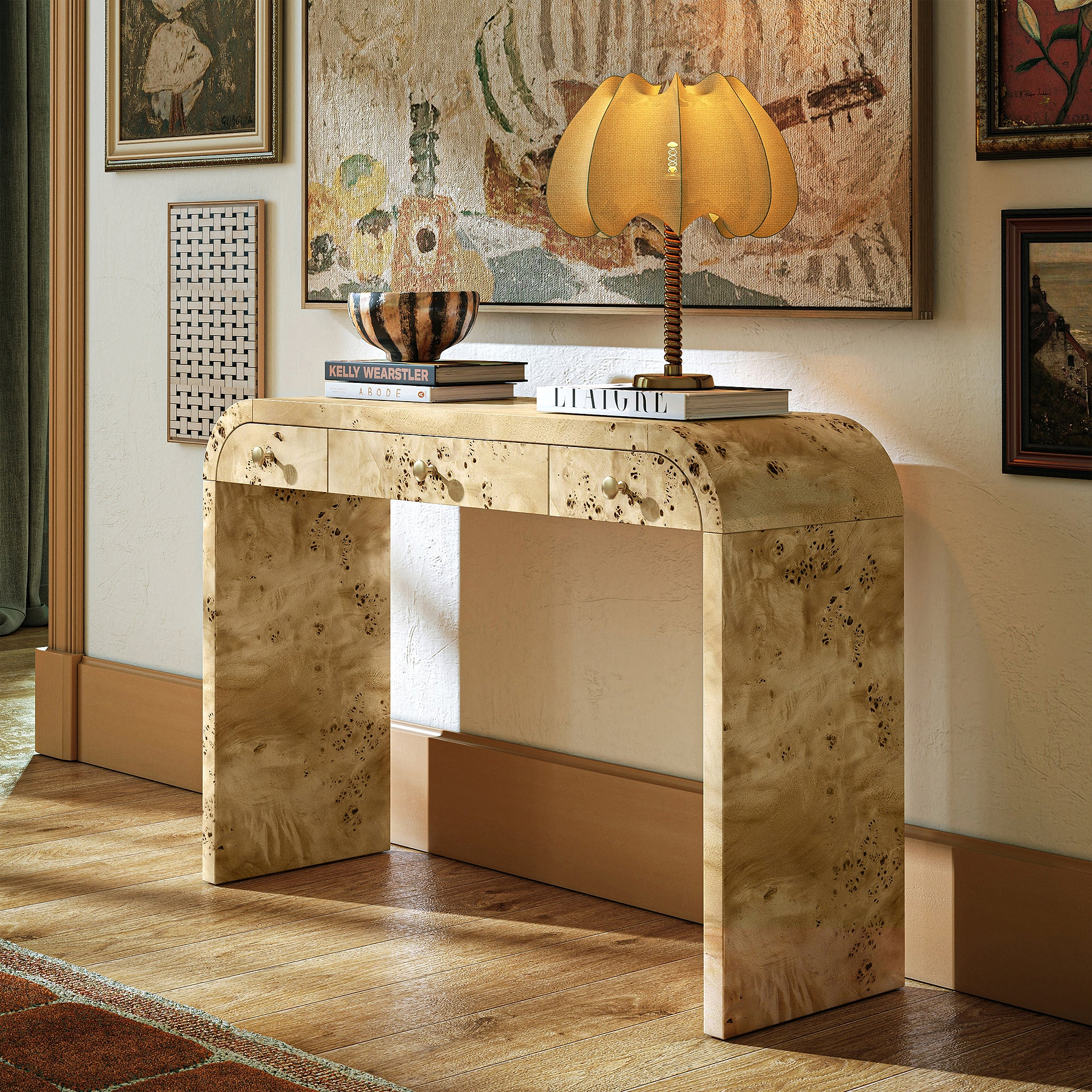 Calder Burl Console Table Light from Roseland Furniture
