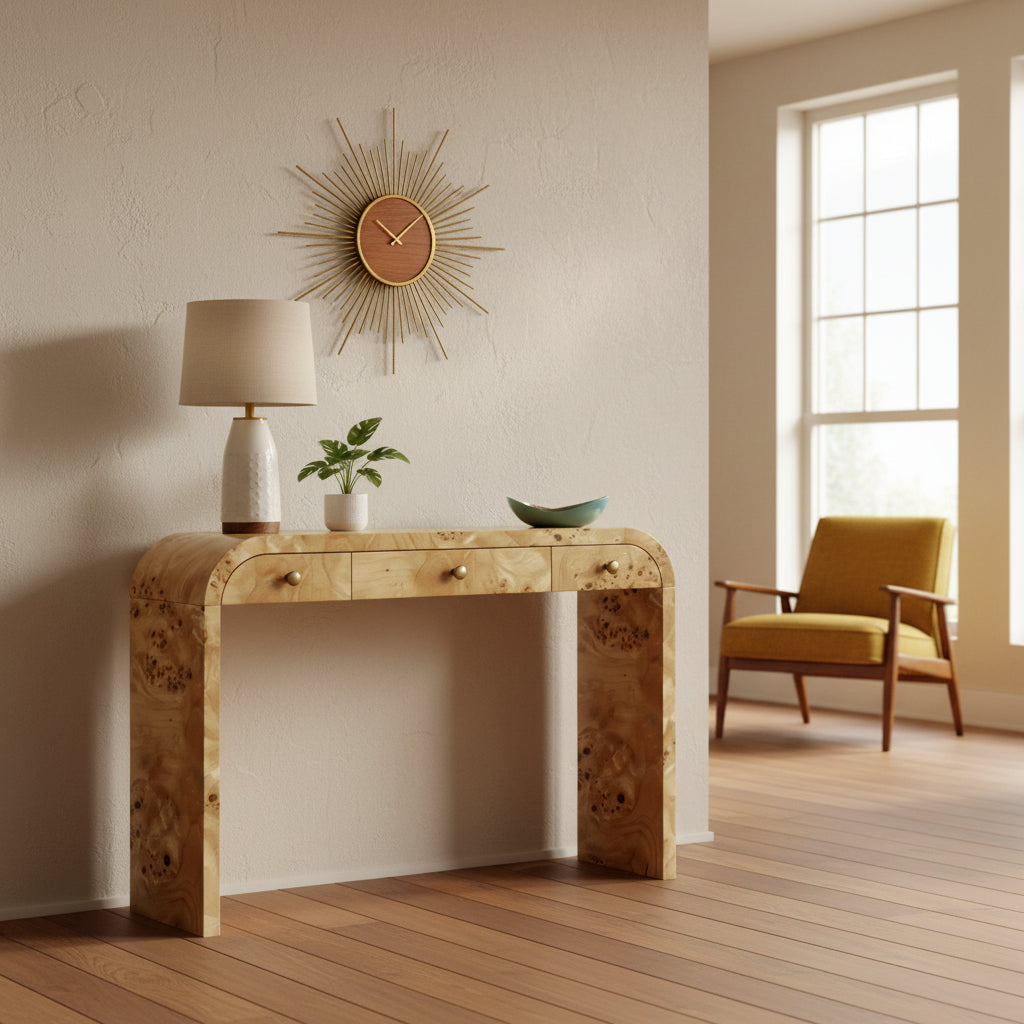 Calder Burl Console Table Light from Roseland Furniture