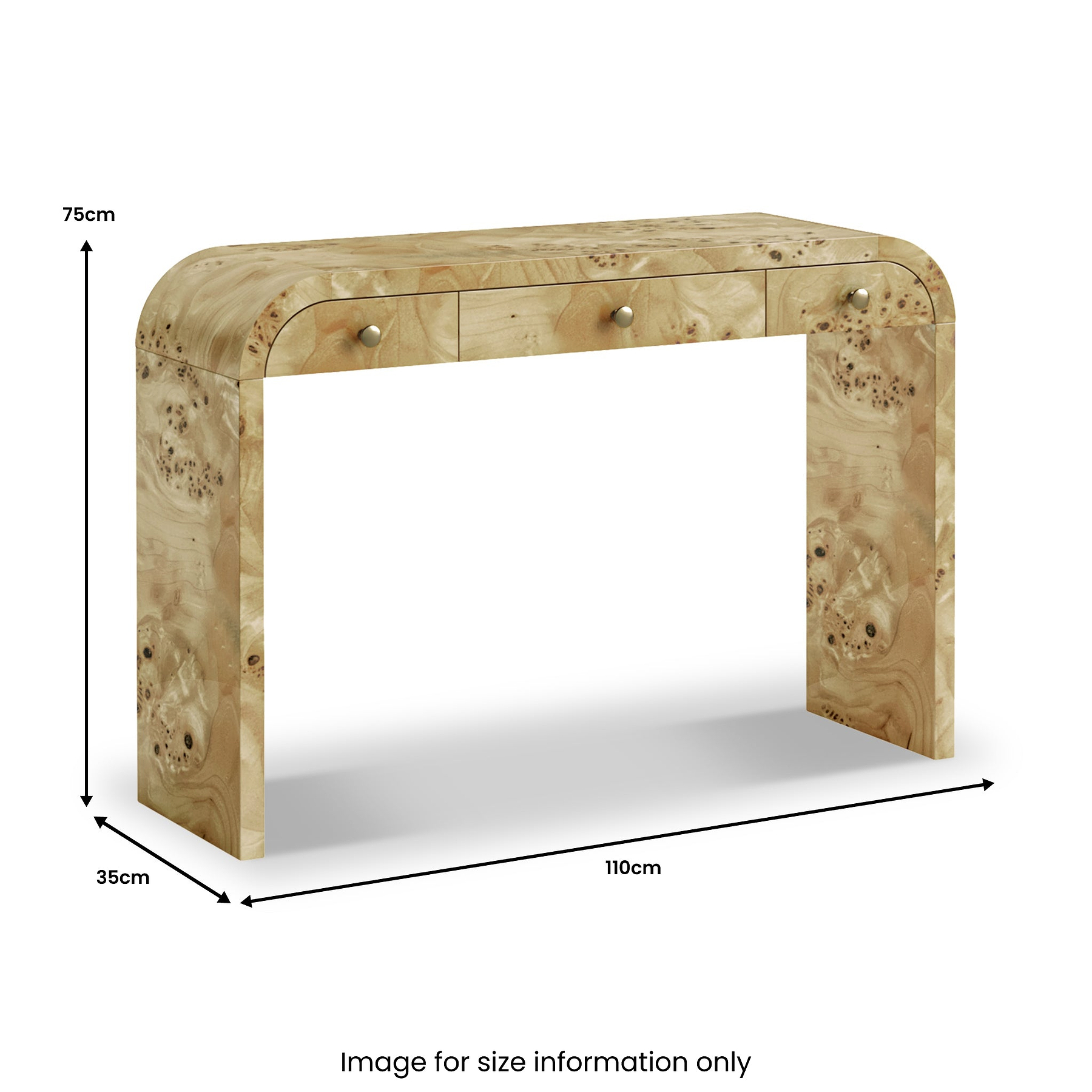 Calder Burl Console Table Light from Roseland Furniture