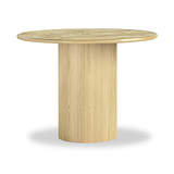Calder Burl 100cm Round Dining Table Light from Roseland Furniture