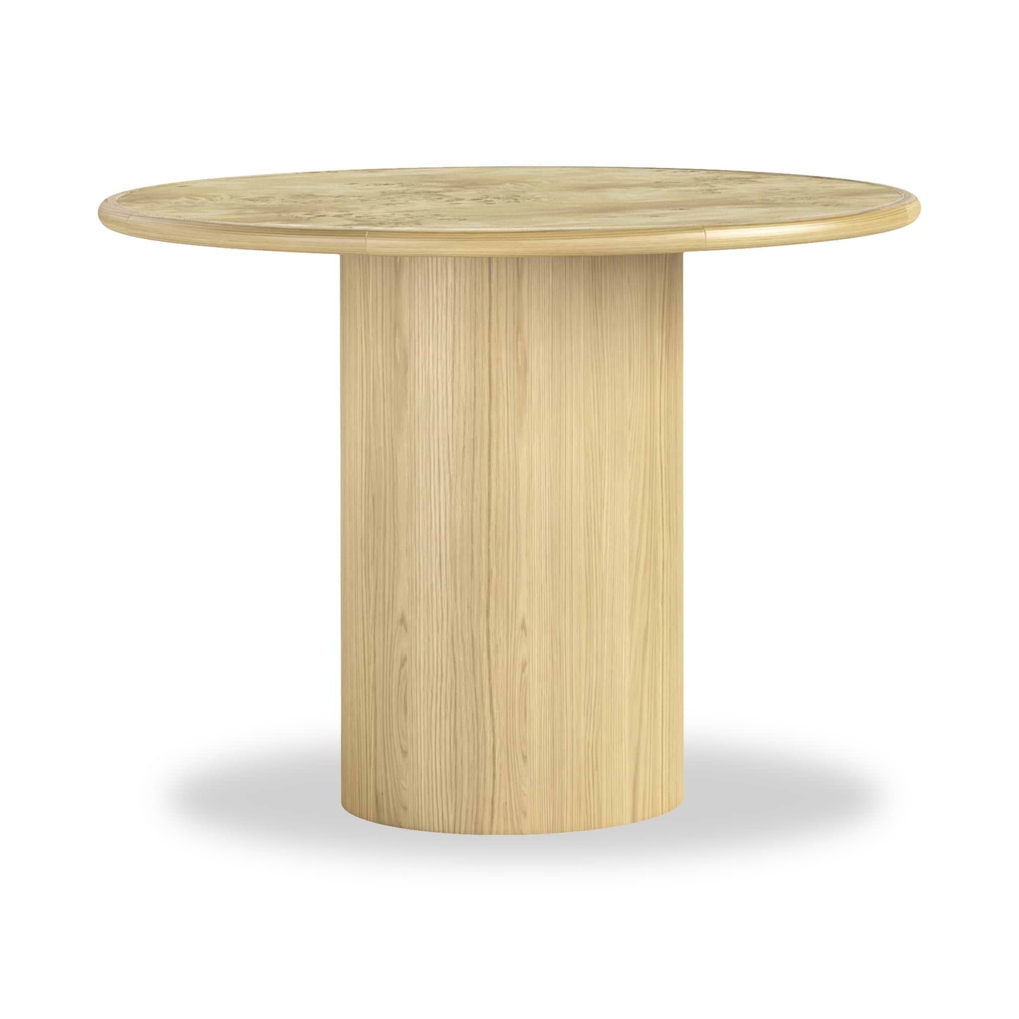 Calder Burl 100cm Round Dining Table Light from Roseland Furniture