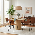 Calder Burl 100cm Round Dining Table Light from Roseland Furniture
