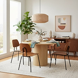 Calder Burl 100cm Round Dining Table Light from Roseland Furniture