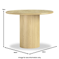 Calder Burl 100cm Round Dining Table Light from Roseland Furniture