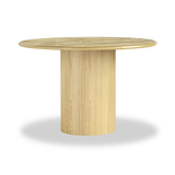 Calder Burl 120cm Round Dining Table Light from Roseland Furniture