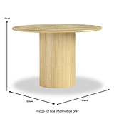 Calder Burl 120cm Round Dining Table Light from Roseland Furniture