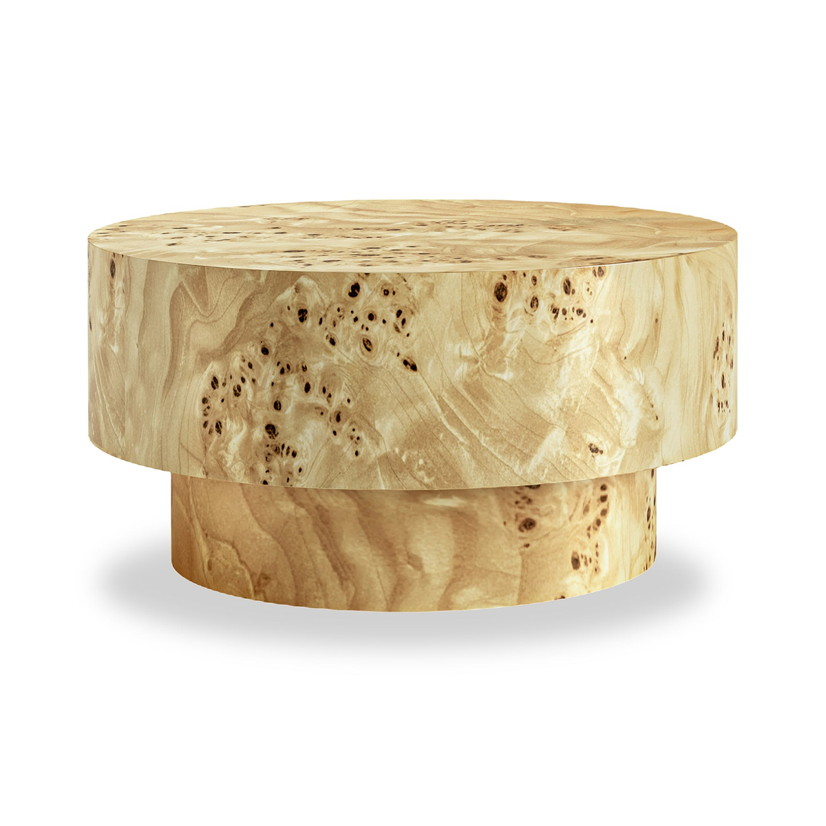 Calder Burl Round Coffee Table Light from Roseland Furniture