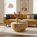 Calder Burl Round Coffee Table Light from Roseland Furniture
