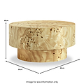 Calder Burl Round Coffee Table Light from Roseland Furniture