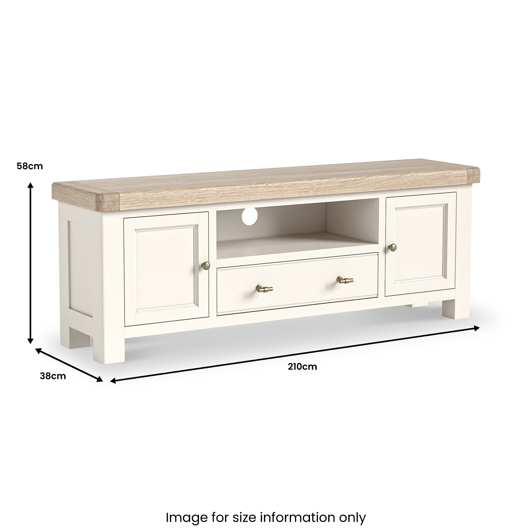Belmont 210cm Large TV Unit from Roseland Furniture
