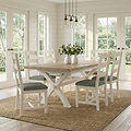Belmont Ladder Back Dining Chair with Grey cushions from Roseland Furniture