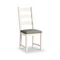 Belmont Ladder Back Dining Chair Grey Cushion from Roseland Furniture