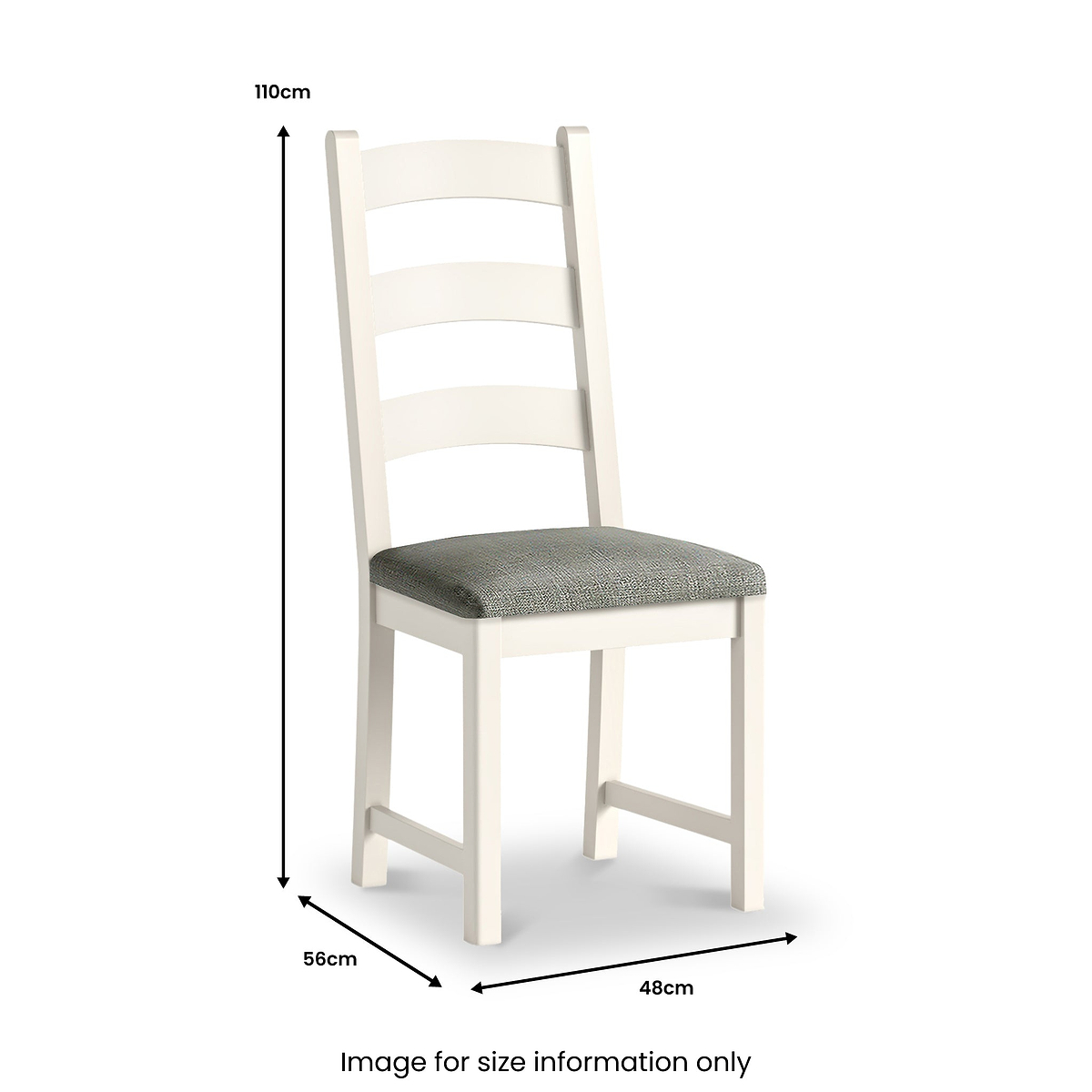 Belmont Ladder Back Dining Chair Grey Cushion from Roseland Furniture