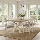 Belmont Ladder Back Dining Chair with Beige cushions from Roseland Furniture