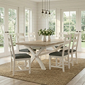 Belmont Ladder Back Dining Chair with charcoal cushions from Roseland Furniture