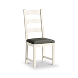 Belmont Ladder Back Dining Chair Charcoal Cushion from Roseland Furniture