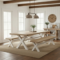 Belmont Cross Leg Dining Bench Without Cushion from Roseland Furniture