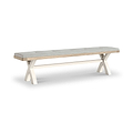 Belmont Cross Leg Dining Bench Beige Cushion from Roseland Furniture