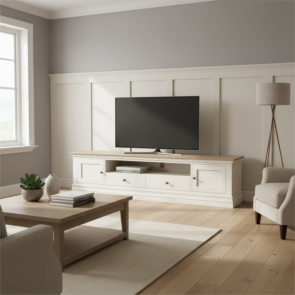 Linden 210cm TV Unit from Roseland Furniture