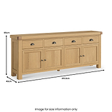 Portland Oak Extra Large Sideboard from Roseland Furniture
