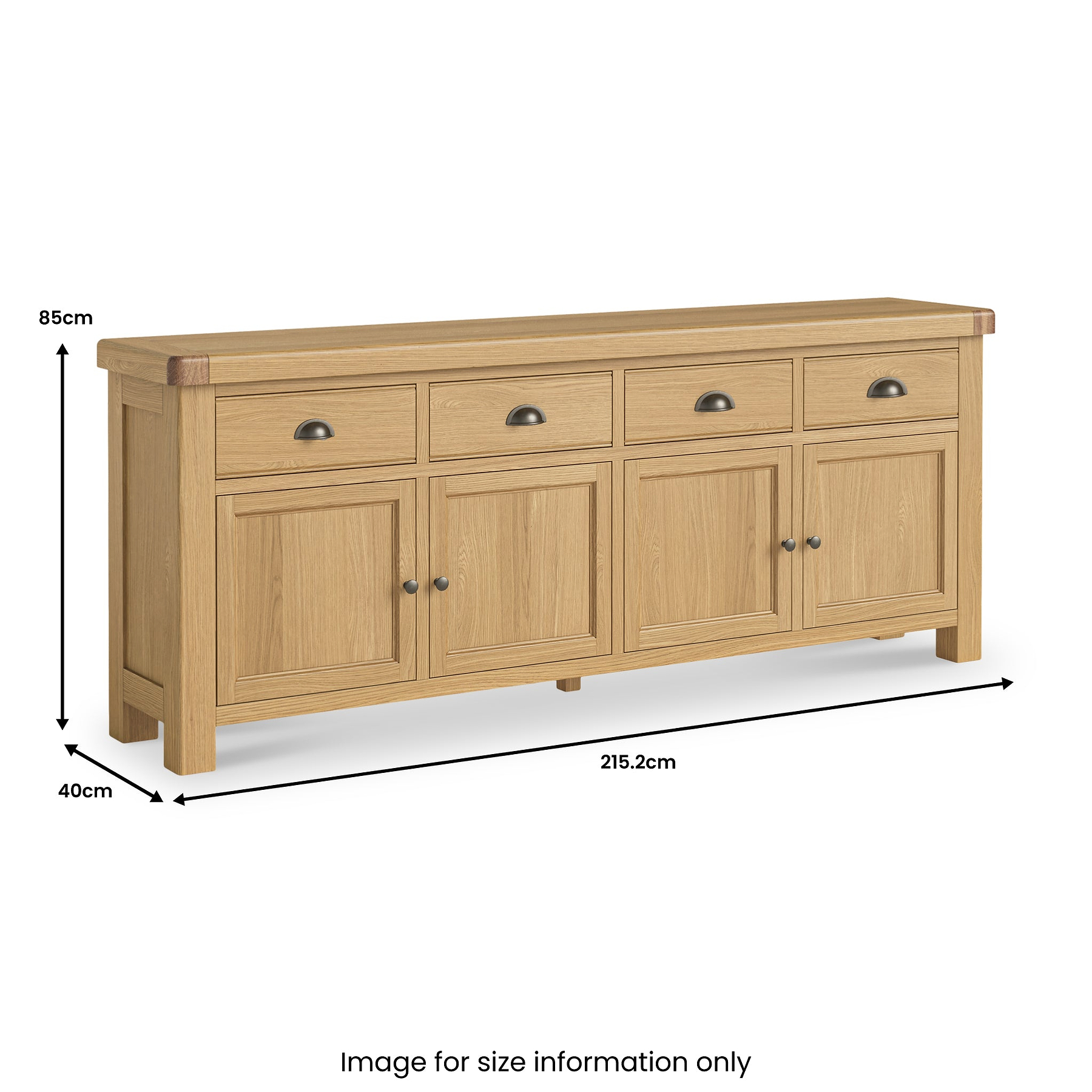 Portland Oak Extra Large Sideboard from Roseland Furniture