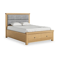 Portland Oak Bedframe With Drawers King Grey from Roseland Furniture