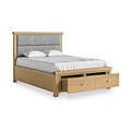 Portland Oak Bedframe With Drawers King Grey from Roseland Furniture
