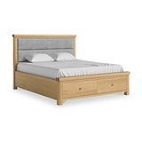 Portland Oak Bedframe With Drawers Superking Grey from Roseland Furniture