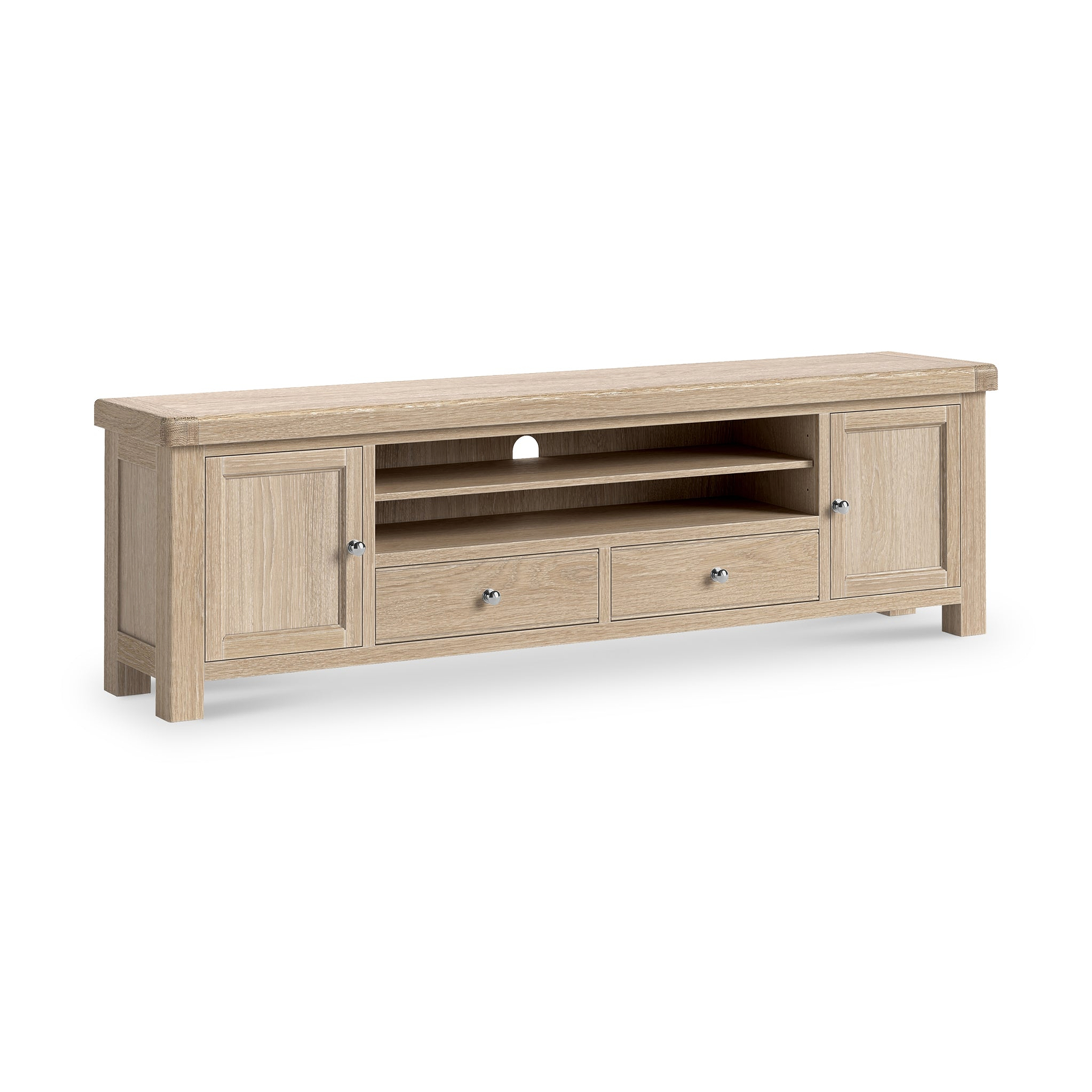 Portland Washed Oak 218cm Wide TV Unit