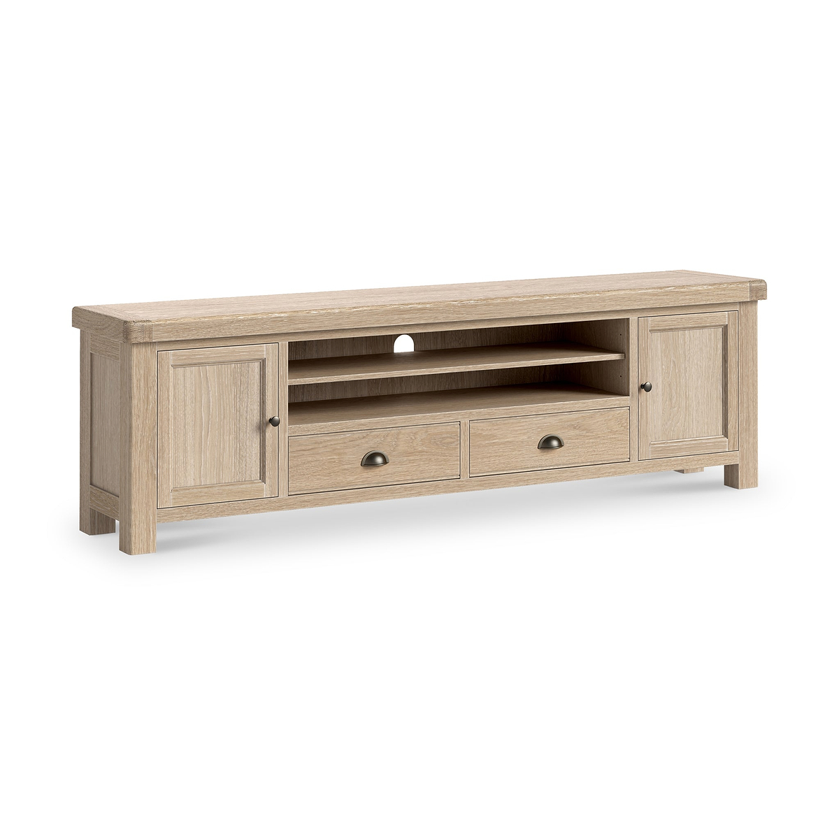 Portland Washed Oak 218cm Wide TV Unit