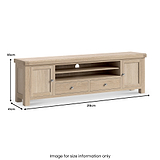 Portland Washed Oak 218cm Wide TV Unit