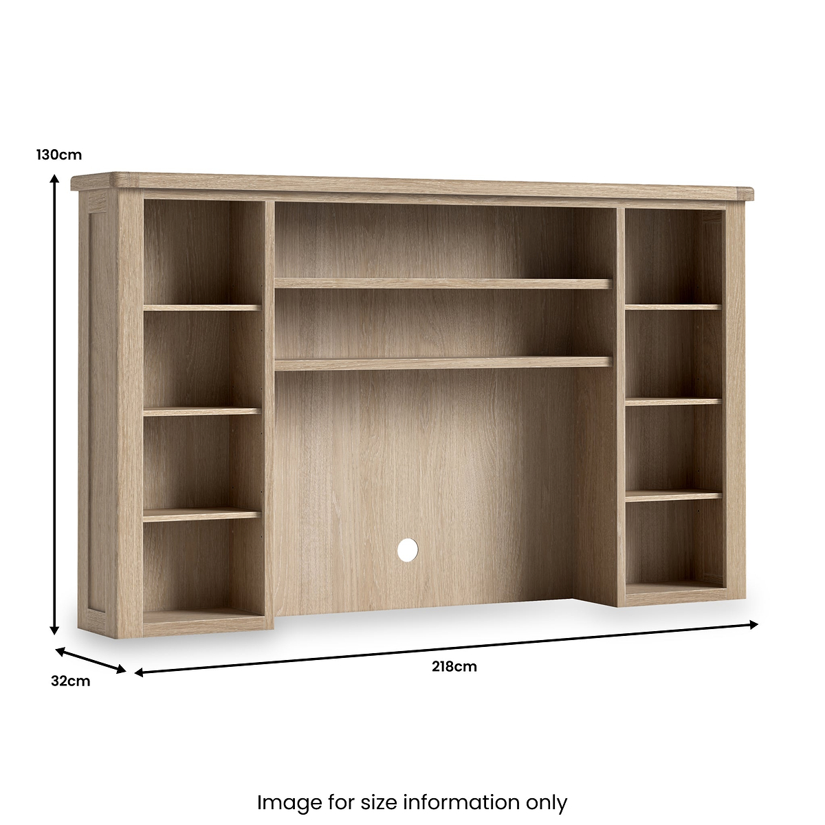Portland Washed Oak Wall Media Storage Unit