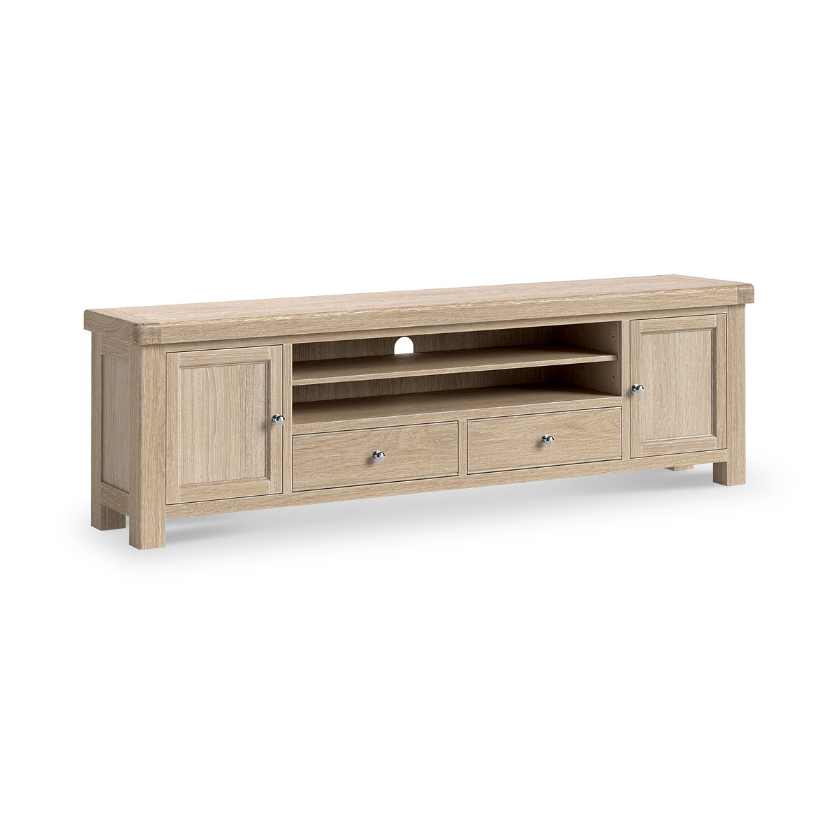 Portland Washed Oak TV Media Storage Unit from Roseland Furniture