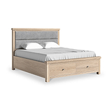 Portland Washed Oak Bedframe With Drawers Super King Grey from Roseland Furniture