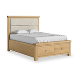 Portland Oak Bedframe With Drawers Double Cream from Roseland Furniture