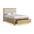 Portland Oak Bedframe With Drawers King Cream from Roseland Furniture