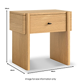 Arden Oak Bedside Table dimensions