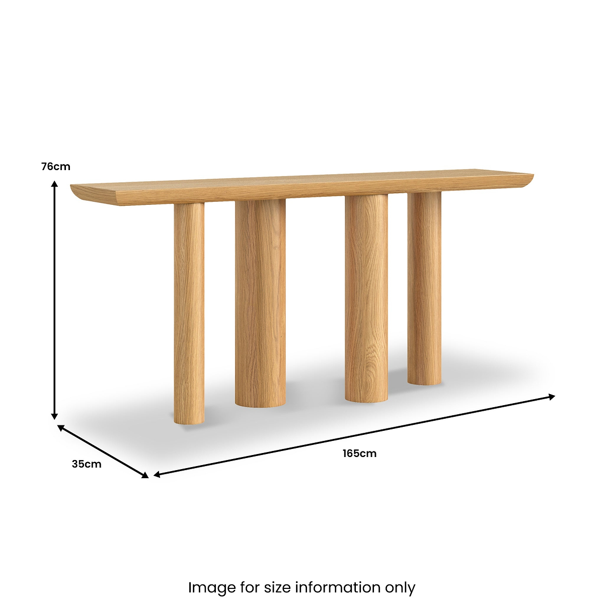 Arden Oak 165cm Console Table from Roseland Furniture