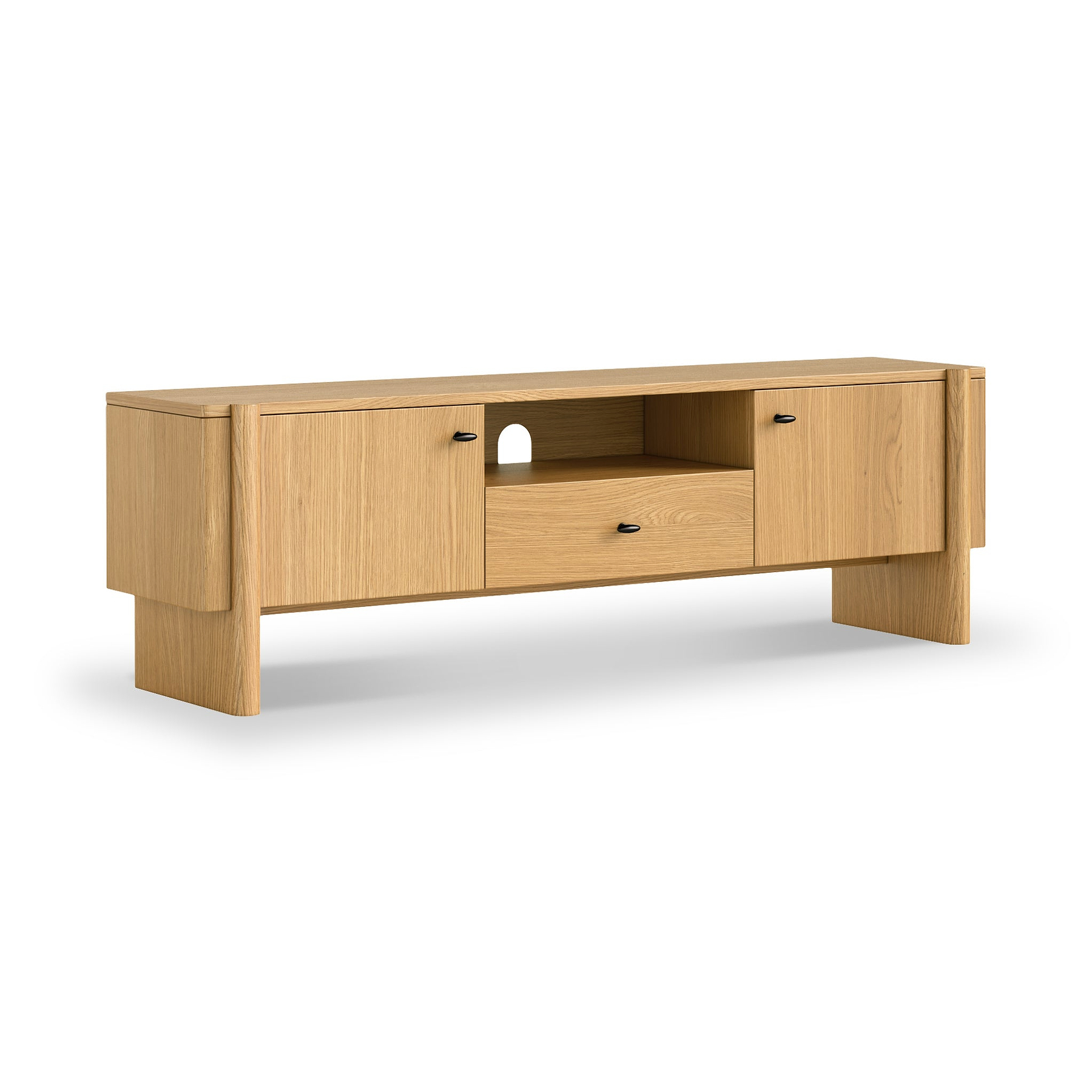 Arden Oak 210cm Wide TV Unit from Roseland Furniture