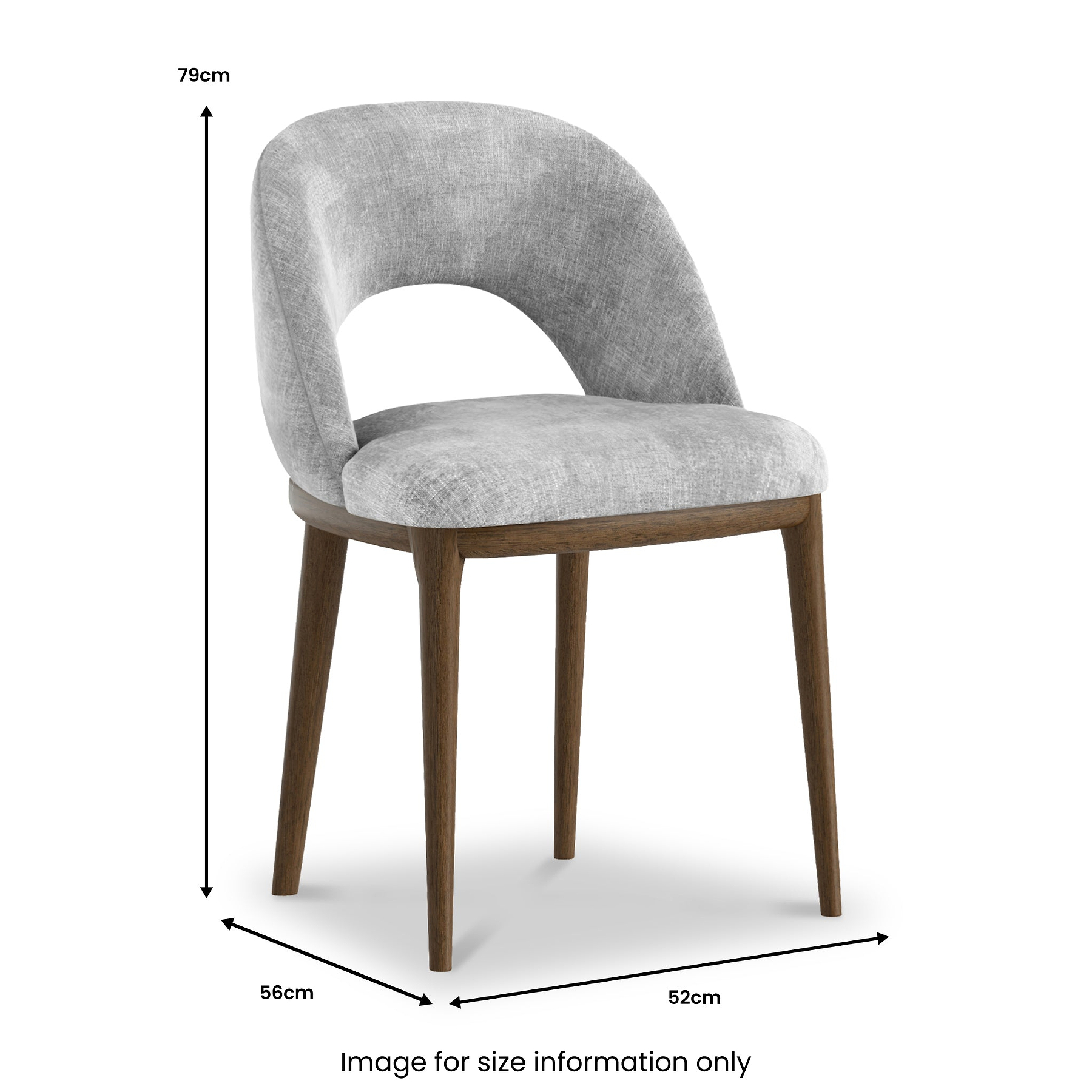 Camber Dining Chair Light Grey Dark Leg from Roseland Furniture