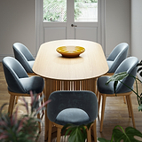 Montrose Dining Chair Blue Velvet Light Leg from Roseland Furniture