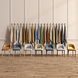 Montrose Dining Chair Blue Velvet Light Leg from Roseland Furniture