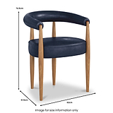 Carlyle Dining Chair Midnight Blue Light Leg from Roseland Furniture