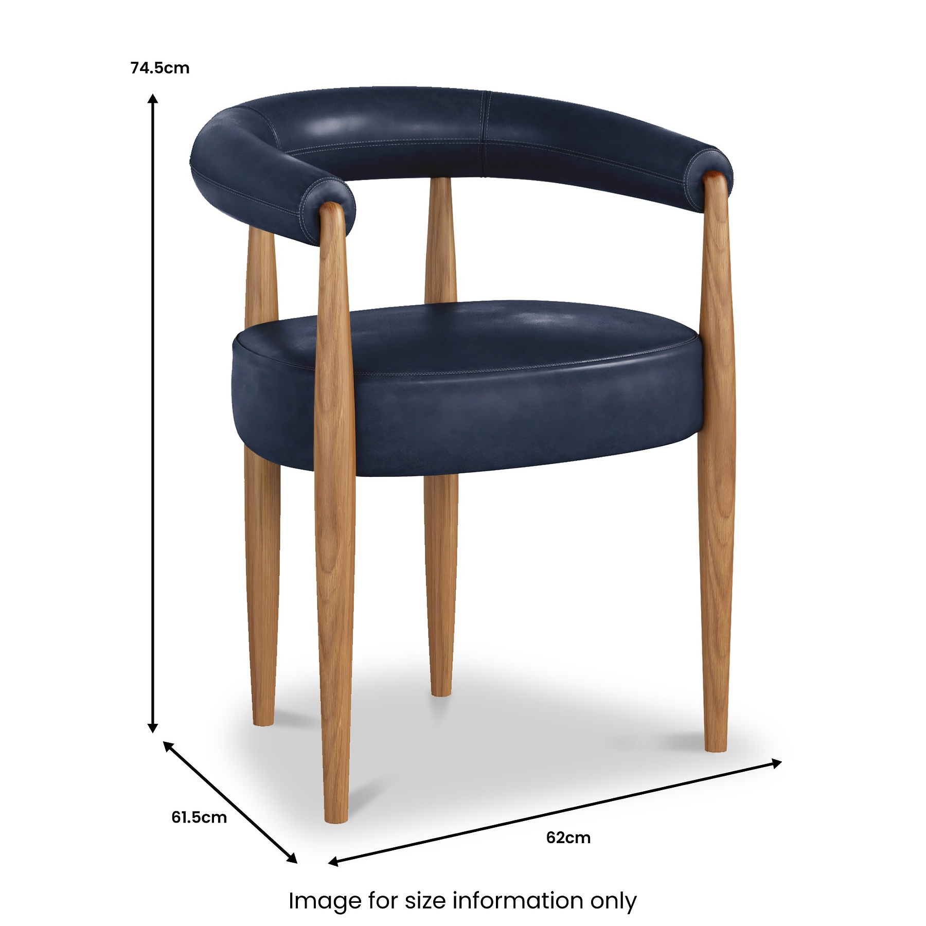 Carlyle Dining Chair Midnight Blue Light Leg from Roseland Furniture