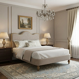 Alderley Oak Upholstered Bed Frame Oatmeal King from Roseland Furniture