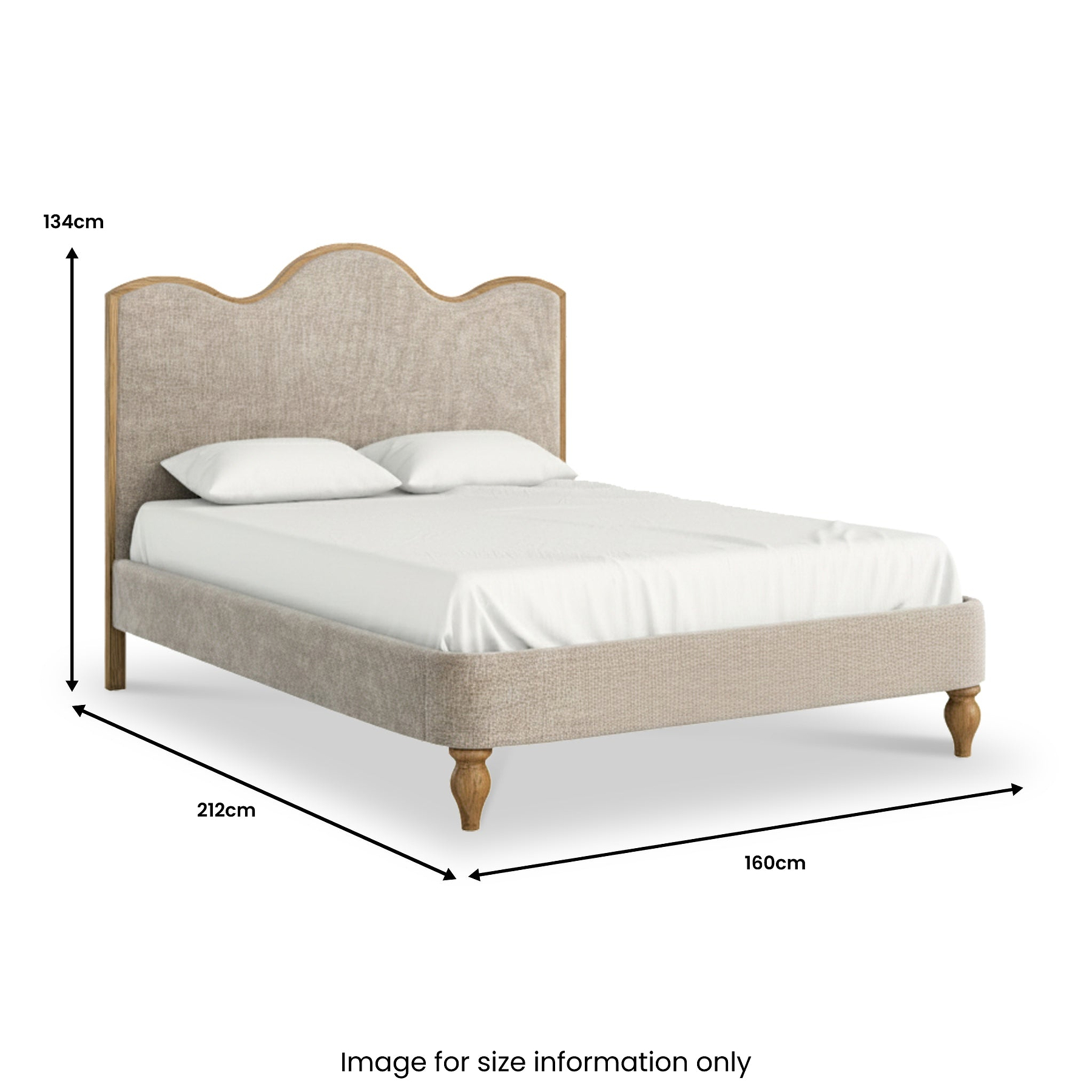 Alderley Oak Upholstered Bed Frame Oatmeal King from Roseland Furniture