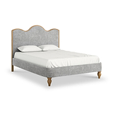 Alderley Oak Upholstered Bed Frame Grey King from Roseland Furniture