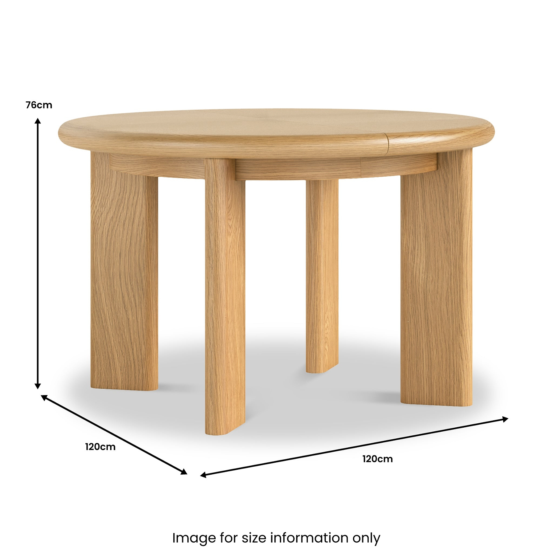 Arden Oak 120 170cm Oval Ext Dining Table from Roseland Furniture